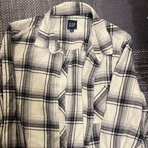 GAP Black & White Plaid Button-Down Shirt